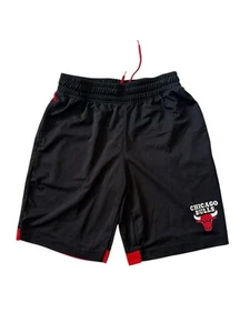 NBA Athletic Chicago Bulls Basketball Shorts Black Drawstring Boys SZ 8 24x8 GUC - Picture 1 of 10