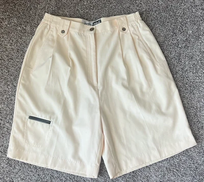 Vintage Jamie Sadock Pale Yellow High Rise Pleated Golf Shorts M 10 - Image 1 of 4