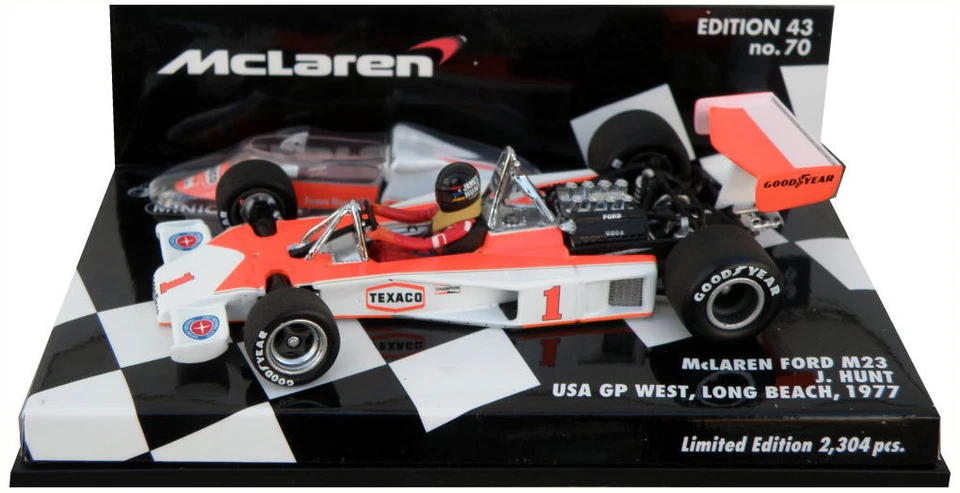 Minichamps McLaren Ford M23 USA GP West Long Beach 1977 - James Hunt 1/43 Scale  - Image 1 of 1