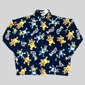 Bluey & Bingo Fleece Jacket Adult Large Unisex Polar Pullover Pockets Disney NEW - Picture 1 of 3
