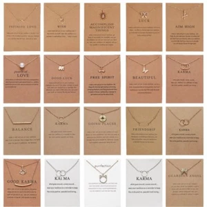 Collar para mujer corazón colgante chapado en oro clavícula cadenas gargantilla tarjeta joyería - Imagen 1 de 34