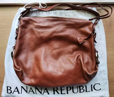 Banana Republic Leather Camel Colored Hobo Shoulder Bag.  With original Dust Bag - Image 1 of 4