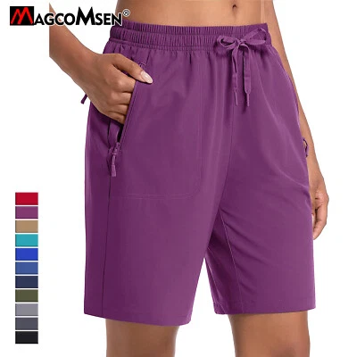 Womens Hiking Shorts Lightweight Quick Dry 8" Golf Athletic Workout Cargo Shorts - Image 1 of 4