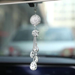 Nuovo cristallo da appendere ornamento Bling auto specchio retrovisore ciondolo decorazione casa regalo - Foto 1 di 30