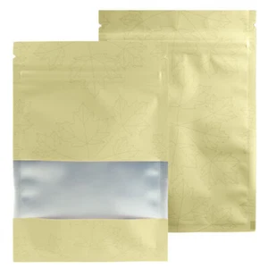 Bolsas de Mylar 100/200/500 amarillas con ventanas bolsas de almacenamiento a prueba de olores para productos secos - Imagen 1 de 8