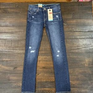 NWT Levi's Girls sz 10 REG Distressed Skinny Jean Adjustable Waist Super Cute! - Picture 1 of 6
