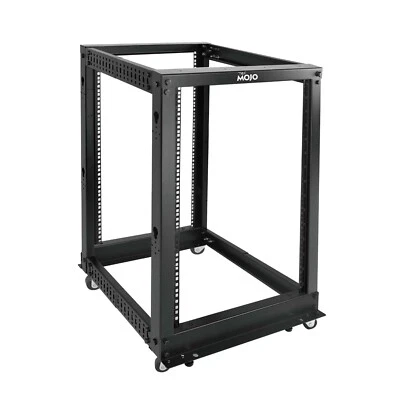 Tecmojo 15U Open Frame Server Rack,4-Post Adjustable Depth Network Rollong Rack. - Image 1 of 4