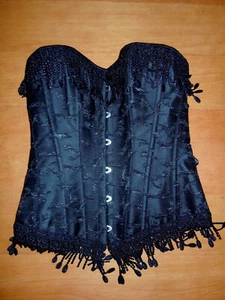 Korsett Überbrustkorsett Corset Tailienkorsett 10 Stäbe Schwarz NEU 66 cm 26, - Bild 1 von 11