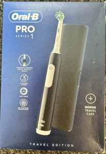 ORAL-B Pro Series 1 Electric Rechargeable Toothbrush with Travel Case - Black - Picture 1 of 2