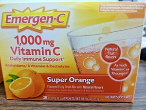 (30 PACKETS) EMERGEN-C MULTI VITAMIN POWDER ORANGE VITAMIN-C/ELECTROLYTES - Picture 1 of 4