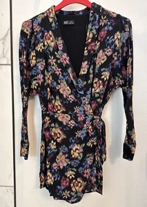 Zara Trf Collection Floral Romper Wrap Front Size L - Picture 1 of 4