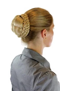 Hair Piece : Braided Braid Bun Costume Traditional Blonde Light Blonde N796-LG26 - Picture 1 of 5