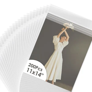 200er-Pack Durchsichtige Taschen für Drucke Fotos Dokumente 4X4 4X9 5X7 8X10 8,5X11 11X14 - Bild 1 von 15
