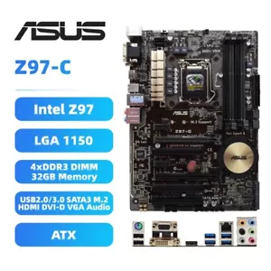 Placa madre ASUS LGA1150 Z97-C Intel Z97 DDR3 para 4º Intel Core i7/i5/3 Pentium - Imagen 1 de 8