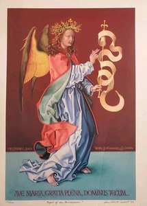 John Patrick Campbell After Martin Schongauer The Angel of Annunciation Signed - Picture 1 of 6