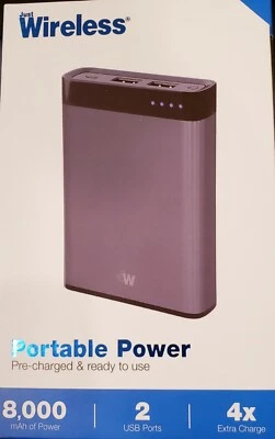 Banco de alimentación portátil Just Wireless 8.000 mAh de alimentación, 2 puertos USB 4x carga extra Foto 1 de 4