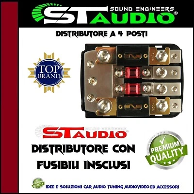 Distributore di corrente ANL UNA ENTRATA 4 USCITE 50mm PORA FUSIBILE CAR AUDIO -