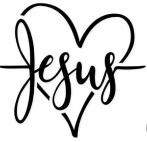 Jesus Heart White Vinyl Decal Sticker - Picture 1 of 1
