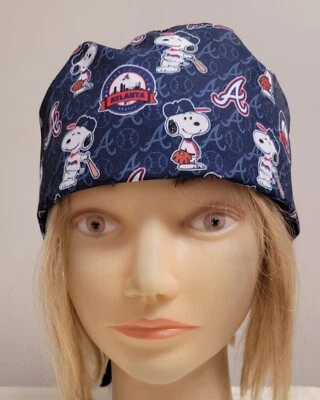 SNPY ATLANTA BRAVES MEDICAL NURSE SCRUB CAP ( 2 SIZE SELECTION )  - Image 1 of 4