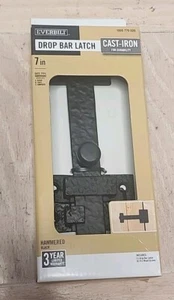 Black Drop Bar  Shed Fence Door Latch Lock Secure Close 7 Inches - Picture 1 of 5