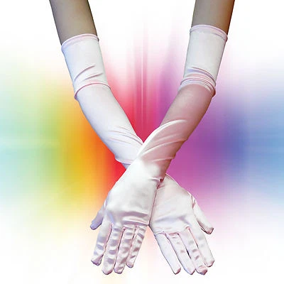 VENDEDOR DE EE. UU. ~ GUANTES LARGOS LONGITUD ÓPERA 4 DEBUTANTE BOLA DE MASCARADA MARDI GRAS ROSA Foto 1 de 4