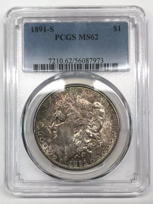 1891-S Morgan Silver Dollar PCGS MS-62 - Toned - Image 1 of 4