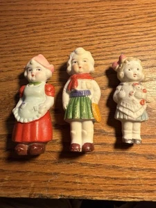 Lot of 3 Vintage 1920s Japan Bisque Girl Character Figurines - Picture 1 of 9