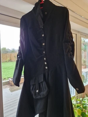Asymmetrical Gothic Coat, Women, Black, Wool - Image 1 of 4