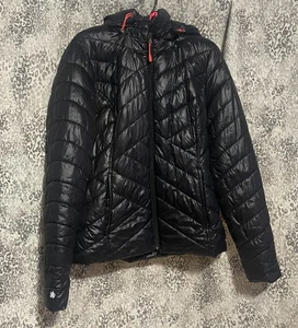 Tek Gear Women’s Black With Neon Pink Coat Medium With Hood Lightweight Jacket - Picture 1 of 8