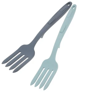 Tenedor de cocina de silicona de 2 piezas sartenes antiadherentes tenedores para mezclar hornear - Imagen 1 de 12