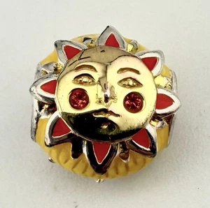 CHAMILIA 925 SILVER 14K PLATED ENAMEL CUBIC ZIRCONIA RADIANT SUN BEAD K131C - Bild 1 von 5