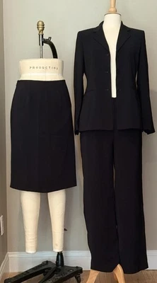 3-Piece KASPER Women's Black Work Business Suit: Pants, Jacket & NWT Skirt. - Image 1 of 4