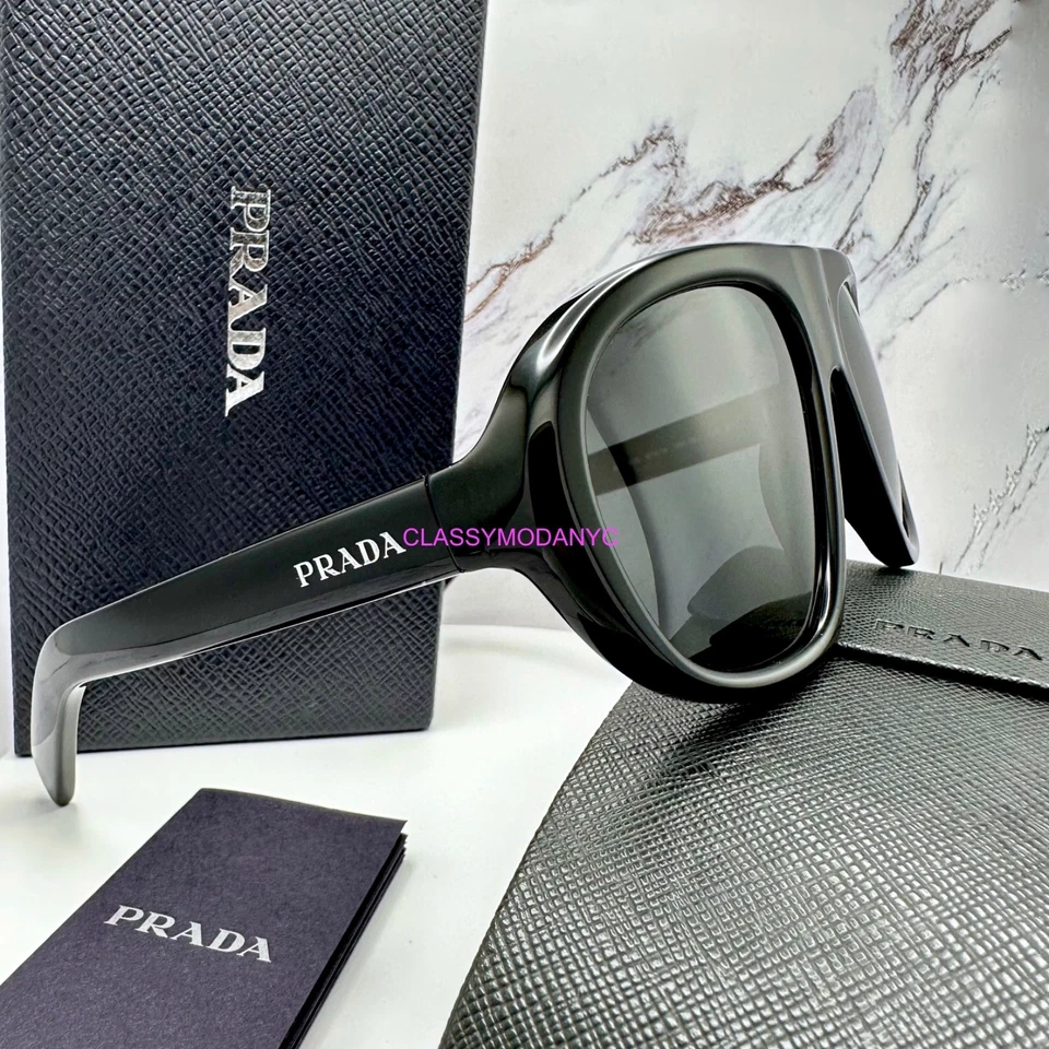 PRADA Sunglasses Black Aviator Shield Seen on Kendall Jenner Aviator Mask