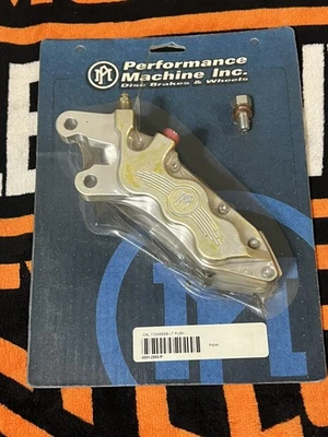 Performance Machine Chrome Front 6 Piston LF Harley Brake Caliper PM 0051-2905  - Image 1 of 2