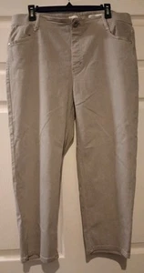 J Jill High Rise Cropped Pull On Capri Gr. 16 Taschen grau gerade - Bild 1 von 4