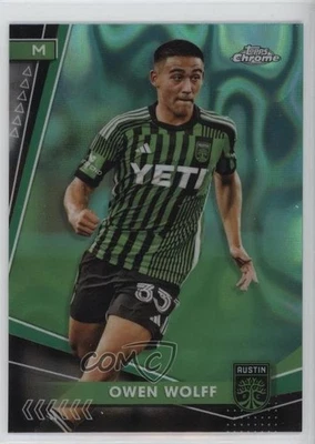 2024 Topps Chrome MLS Aqua Lava Refractor Owen Wolff #24 - Image 1 of 2