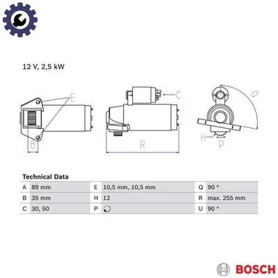 STARTER 0 986 025 200 FOR FORD TRANSIT/V363/Bus/Platform/Chassis/Van USRA 2.2L - Image 1 of 4