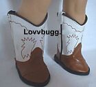 Brown & White Cowboy Boots For American Girl 18" Doll Shoes Freeship Adds! Lovvu
