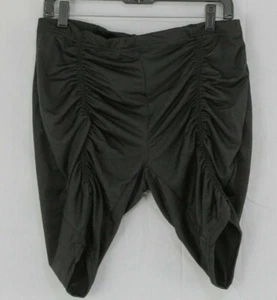 ROUGE Women's Size 2XL Shiny Ruched Biking Shorts 10" Color Black New With Tags - Picture 1 of 8