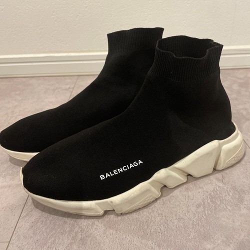 Scarpe Balenciaga Speed Trainer Taglia 43 JP 28 0cm Nero Bianco Logo Moda Uomo
