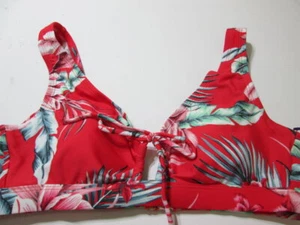 Nuevo con etiquetas Top de bikini Kona Sol para mujer talla M rojo forrado inalámbrico correas anchas floral - Imagen 1 de 6