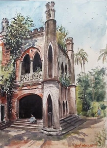 Watercolor Original Painting "Old Palace, India" 11" x 15" NOT A PRINT - Picture 1 of 6