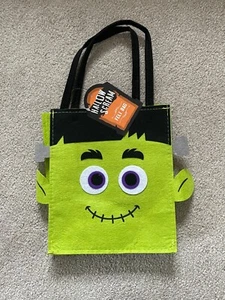 Green Halloween Felt Bag Frankenstein Trick Or Treat Loot Bag Children Kids BNWT - Picture 1 of 1