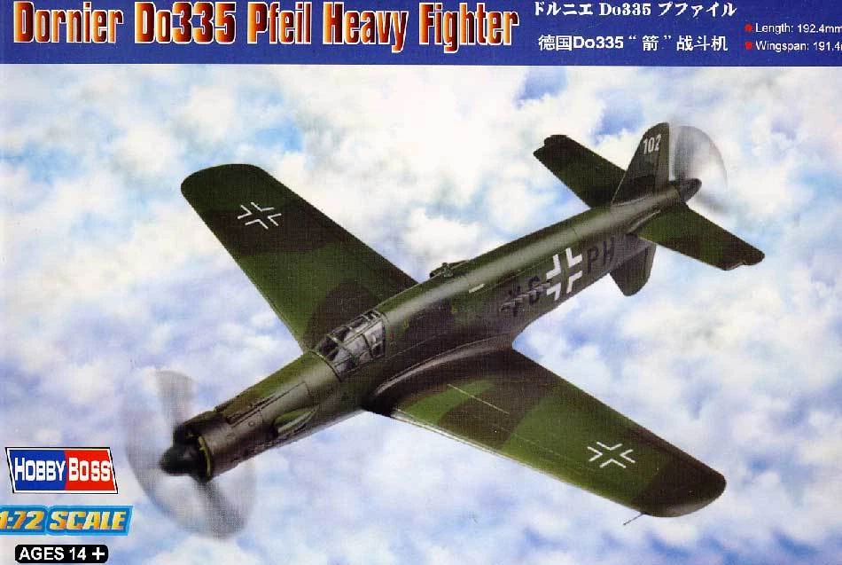 Hobbyboss Dornier Do-335 Do335 Freccia Heavy Fighter Modello Kit 1:72 - Immagine 1 di 1