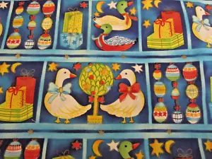 Cotton Quilting Fabric Beth Ann Bruske David Textiles Christmas Goose BTYx44 - Picture 1 of 8