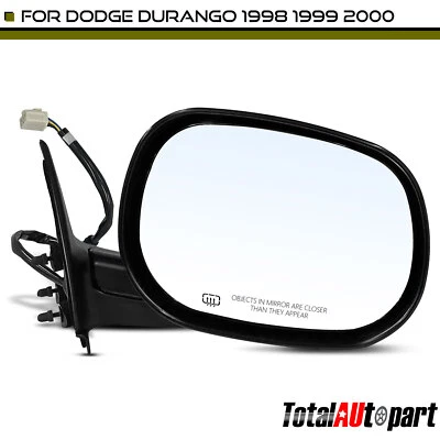 Espelho aquecido preto liso para Dodge Durango 1998-2000 passageiro lateral - Imagem 1 de 4