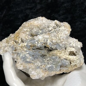 4” Blue Botryoidal Chalcedony Geode Crystal Quartz Unique Unknown White Mineral - Picture 1 of 9
