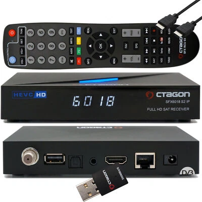 ►OCTAGON SFX6018 S2+IP H.265 HEVC 1 DVB-S2 HD E2 Linux Smart Receptor + 300 Wlan - Imagen 1 de 4
