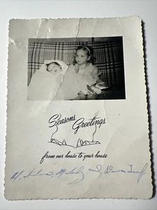 Tarjeta de felicitación con foto de NAVIDAD de colección The Leaf Sisters 1950 - Imagen 1 de 8
