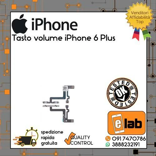TASTO VOLUME CON PLACCHE METALLO APPLE IPHONE 6 PLUS FLEX FLAT MUTO VIBRAZIONE - Immagine 1 di 1